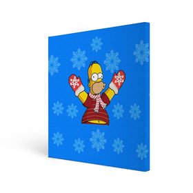 Холст квадратный с принтом Симпсоны новогодние 2 , 100% ПВХ |  | simpsons | барт | барт симпсон | гомер | гомер симпсон | новый год | симпсоны | снег | снежинки