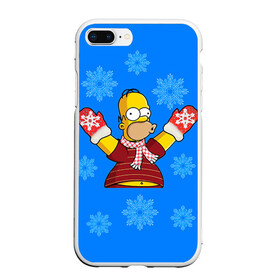 Чехол для iPhone 7Plus/8 Plus матовый с принтом Симпсоны новогодние 2 , Силикон | Область печати: задняя сторона чехла, без боковых панелей | simpsons | барт | барт симпсон | гомер | гомер симпсон | новый год | симпсоны | снег | снежинки