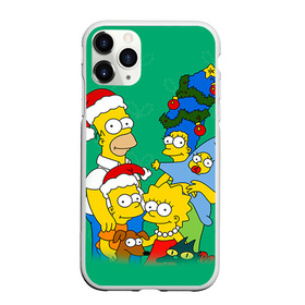 Чехол для iPhone 11 Pro матовый с принтом Симпсоны новогодние 3 , Силикон |  | simpsons | барт | барт симпсон | гомер | гомер симпсон | новый год | симпсоны | снег | снежинки