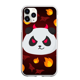 Чехол для iPhone 11 Pro матовый с принтом Панда дьяволенок , Силикон |  | дьяволенок | красный | крылья | огонь | панда | рога