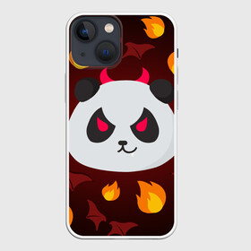 Чехол для iPhone 13 mini с принтом Панда дьяволенок ,  |  | дьяволенок | красный | крылья | огонь | панда | рога