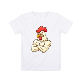Детская футболка хлопок с принтом Символ года 2017 , 100% хлопок | круглый вырез горловины, полуприлегающий силуэт, длина до линии бедер | год петуха