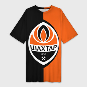 Платье-футболка 3D с принтом ФК Шахтер Донецк ,  |  | fc shakhtar donetsk | ukraine | ukrainian football club | донецк | клуб | украина | украинский | фк | футбольный | шахтер