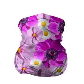 Бандана-труба 3D с принтом Violet , 100% полиэстер, ткань с особыми свойствами — Activecool | плотность 150‒180 г/м2; хорошо тянется, но сохраняет форму | лепестки | прикольные картинки | ромашки | цветочки | цветы