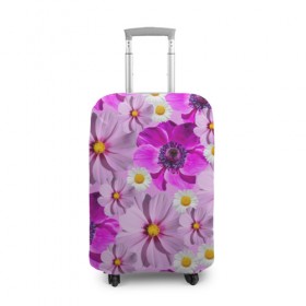 Чехол для чемодана 3D с принтом Violet , 86% полиэфир, 14% спандекс | двустороннее нанесение принта, прорези для ручек и колес | лепестки | прикольные картинки | ромашки | цветочки | цветы