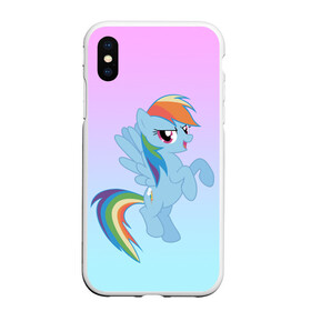 Чехол для iPhone XS Max матовый с принтом Rainbowdash , Силикон | Область печати: задняя сторона чехла, без боковых панелей | Тематика изображения на принте: mlp | pony | rainbowdash | raindbow dash | пони