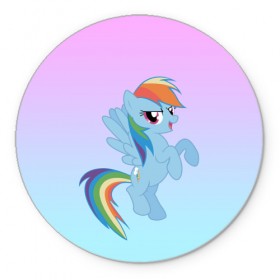 Коврик круглый с принтом Rainbowdash , резина и полиэстер | круглая форма, изображение наносится на всю лицевую часть | Тематика изображения на принте: mlp | pony | rainbowdash | raindbow dash | пони