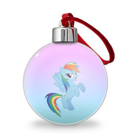 Ёлочный шар с принтом Rainbowdash , Пластик | Диаметр: 77 мм | mlp | pony | rainbowdash | raindbow dash | пони