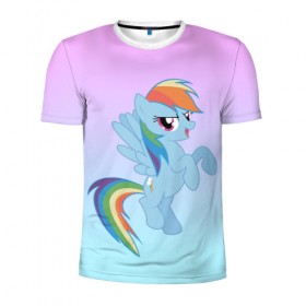 Мужская футболка 3D спортивная с принтом Rainbowdash , 100% полиэстер с улучшенными характеристиками | приталенный силуэт, круглая горловина, широкие плечи, сужается к линии бедра | mlp | pony | rainbowdash | raindbow dash | пони