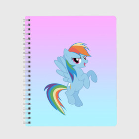 Тетрадь с принтом Rainbowdash , 100% бумага | 48 листов, плотность листов — 60 г/м2, плотность картонной обложки — 250 г/м2. Листы скреплены сбоку удобной пружинной спиралью. Уголки страниц и обложки скругленные. Цвет линий — светло-серый
 | Тематика изображения на принте: mlp | pony | rainbowdash | raindbow dash | пони