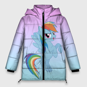Женская зимняя куртка 3D с принтом Rainbowdash , верх — 100% полиэстер; подкладка — 100% полиэстер; утеплитель — 100% полиэстер | длина ниже бедра, силуэт Оверсайз. Есть воротник-стойка, отстегивающийся капюшон и ветрозащитная планка. 

Боковые карманы с листочкой на кнопках и внутренний карман на молнии | mlp | pony | rainbowdash | raindbow dash | пони