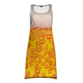 Платье-майка 3D с принтом Пивная тема , 100% полиэстер | полуприлегающий силуэт, широкие бретели, круглый вырез горловины, удлиненный подол сзади. | пена | прикол | пузырьки