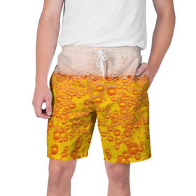 Мужские шорты 3D с принтом Пивная тема ,  полиэстер 100% | прямой крой, два кармана без застежек по бокам. Мягкая трикотажная резинка на поясе, внутри которой широкие завязки. Длина чуть выше колен | пена | прикол | пузырьки