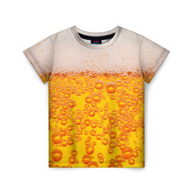 Детская футболка 3D с принтом Пивная тема , 100% гипоаллергенный полиэфир | прямой крой, круглый вырез горловины, длина до линии бедер, чуть спущенное плечо, ткань немного тянется | пена | прикол | пузырьки