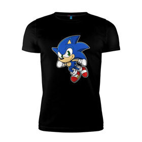 Мужская футболка премиум с принтом Sonic , 92% хлопок, 8% лайкра | приталенный силуэт, круглый вырез ворота, длина до линии бедра, короткий рукав | sonic