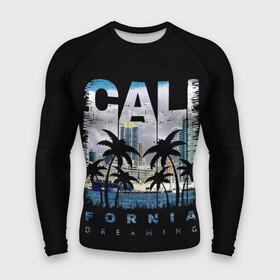 Мужской рашгард 3D с принтом Калифорния ,  |  | america | beach | california state | los angeles | palm trees | sea | states | united | usa | америки | калифорния | лос анджелес | море | пальмы | пляж | соединенные | сша | штат | штаты