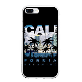 Чехол для iPhone 7Plus/8 Plus матовый с принтом Калифорния , Силикон | Область печати: задняя сторона чехла, без боковых панелей | america | beach | california state | los angeles | palm trees | sea | states | united | usa | америки | калифорния | лос анджелес | море | пальмы | пляж | соединенные | сша | штат | штаты