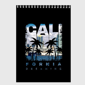 Скетчбук с принтом Калифорния , 100% бумага
 | 48 листов, плотность листов — 100 г/м2, плотность картонной обложки — 250 г/м2. Листы скреплены сверху удобной пружинной спиралью | Тематика изображения на принте: america | beach | california state | los angeles | palm trees | sea | states | united | usa | америки | калифорния | лос анджелес | море | пальмы | пляж | соединенные | сша | штат | штаты