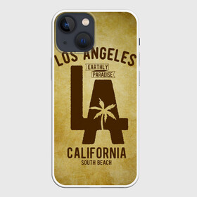 Чехол для iPhone 13 mini с принтом Лос Анджелес ,  |  | america | beach | california state | los angeles | palm trees | sea | states | united | usa | америки | калифорния | лос анджелес | море | пальмы | пляж | соединенные | сша | штат | штаты