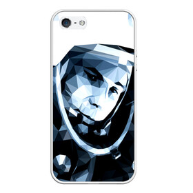 Чехол для iPhone 5/5S матовый с принтом Гагарин , Силикон | Область печати: задняя сторона чехла, без боковых панелей | поехали | полигоны | юрий