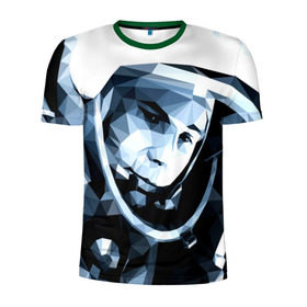 Мужская футболка 3D спортивная с принтом Гагарин , 100% полиэстер с улучшенными характеристиками | приталенный силуэт, круглая горловина, широкие плечи, сужается к линии бедра | Тематика изображения на принте: поехали | полигоны | юрий