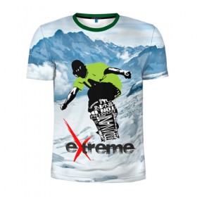 Мужская футболка 3D спортивная с принтом Extreme , 100% полиэстер с улучшенными характеристиками | приталенный силуэт, круглая горловина, широкие плечи, сужается к линии бедра | Тематика изображения на принте: extreme | snowboard | сноуборд | экстрим