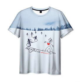 Мужская футболка 3D с принтом Шерегеш , 100% полиэфир | прямой крой, круглый вырез горловины, длина до линии бедер | gesh | геш | лыжи | лыжник | сноуборд | шерегеш | шершавель