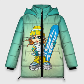 Женская зимняя куртка 3D с принтом Snowboard girl 1 , верх — 100% полиэстер; подкладка — 100% полиэстер; утеплитель — 100% полиэстер | длина ниже бедра, силуэт Оверсайз. Есть воротник-стойка, отстегивающийся капюшон и ветрозащитная планка. 

Боковые карманы с листочкой на кнопках и внутренний карман на молнии | extreme | girl | snowboard | девушка | сноуборд | экстрим
