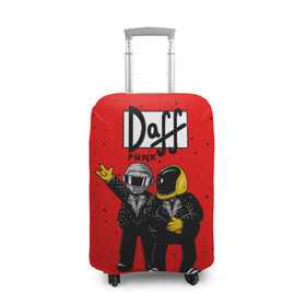 Чехол для чемодана 3D с принтом Daff Punk , 86% полиэфир, 14% спандекс | двустороннее нанесение принта, прорези для ручек и колес | donut | homer | music | simpson | барт | гомер | музыка | пончик | симпсон