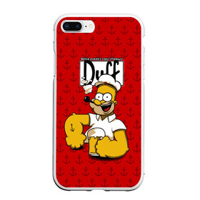 Чехол для iPhone 7Plus/8 Plus матовый с принтом Duff Beer , Силикон | Область печати: задняя сторона чехла, без боковых панелей | bart | donut | griffin | homer | popeye | simpson | барт | гомер | гриффин | капитан | моряк | симпсон | стьюи | якорь