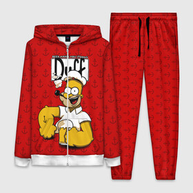 Женский костюм 3D с принтом Duff Beer ,  |  | bart | donut | griffin | homer | popeye | simpson | барт | гомер | гриффин | капитан | моряк | симпсон | стьюи | якорь