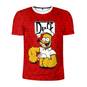 Мужская футболка 3D спортивная с принтом Duff Beer , 100% полиэстер с улучшенными характеристиками | приталенный силуэт, круглая горловина, широкие плечи, сужается к линии бедра | Тематика изображения на принте: bart | donut | griffin | homer | popeye | simpson | барт | гомер | гриффин | капитан | моряк | симпсон | стьюи | якорь