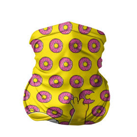 Бандана-труба 3D с принтом Пончики Гомера Симпсона , 100% полиэстер, ткань с особыми свойствами — Activecool | плотность 150‒180 г/м2; хорошо тянется, но сохраняет форму | donut | homer | simpson | гомер | еда | плюшка | пончик | симпсон