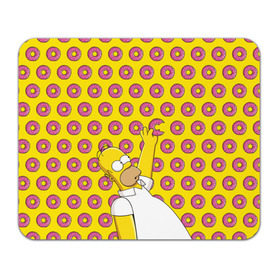 Коврик прямоугольный с принтом Пончики Гомера Симпсона , натуральный каучук | размер 230 х 185 мм; запечатка лицевой стороны | donut | homer | simpson | гомер | еда | плюшка | пончик | симпсон