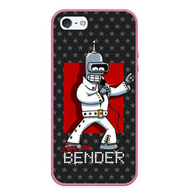 Чехол для iPhone 5/5S матовый с принтом Bender Presley , Силикон | Область печати: задняя сторона чехла, без боковых панелей | Тематика изображения на принте: bender | elvis presley | fry | futurama | hermes | rock n roll | zoidberg | бендер | гермес | зойдберг | робот | рок н ролл | туранга | фрай | футурама | элвис пресли