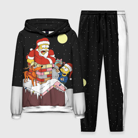 Мужской костюм 3D (с толстовкой) с принтом Симпсон   Санта Клаус ,  |  | bart | christmas | happy new year | homer simpson | the simpsons | барт | гомер | дед мороз | луна | новый год | олень | подарки | санта | снег | собака | сосульки