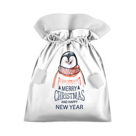 Подарочный 3D мешок с принтом Happy New Year , 100% полиэстер | Размер: 29*39 см | Тематика изображения на принте: 2017 | happy new year | holiday | marry christmas | winter | зима | новый год | пингвин | рождество