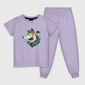 Детская пижама хлопок с принтом Опоссум , 100% хлопок |  брюки и футболка прямого кроя, без карманов, на брюках мягкая резинка на поясе и по низу штанин
 | animal | mouse | opossum | rat | животное | крыса | мышь | опоссум