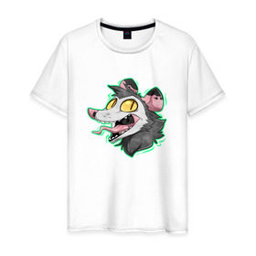 Мужская футболка хлопок с принтом Опоссум , 100% хлопок | прямой крой, круглый вырез горловины, длина до линии бедер, слегка спущенное плечо. | animal | mouse | opossum | rat | животное | крыса | мышь | опоссум