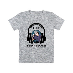 Детская футболка хлопок с принтом I like Benny Benassi , 100% хлопок | круглый вырез горловины, полуприлегающий силуэт, длина до линии бедер | 