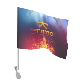 Флаг для автомобиля с принтом Fnatic Team , 100% полиэстер | Размер: 30*21 см | best team | fnatic | team