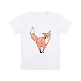 Детская футболка хлопок с принтом Crazy fox , 100% хлопок | круглый вырез горловины, полуприлегающий силуэт, длина до линии бедер | crazy | fox | безумная | веселая | лиса | лисичка | лисички тупички