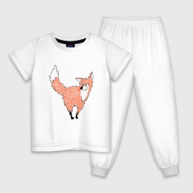 Детская пижама хлопок с принтом Crazy fox , 100% хлопок |  брюки и футболка прямого кроя, без карманов, на брюках мягкая резинка на поясе и по низу штанин
 | crazy | fox | безумная | веселая | лиса | лисичка | лисички тупички