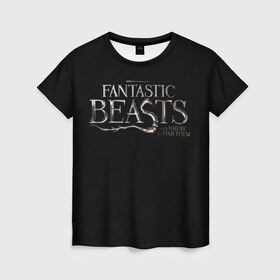 Женская футболка 3D с принтом Fantastic Beasts , 100% полиэфир ( синтетическое хлопкоподобное полотно) | прямой крой, круглый вырез горловины, длина до линии бедер | fantastic beasts | newt | scamander | ньют | саламандр