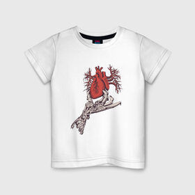 Детская футболка хлопок с принтом Рука и сердце , 100% хлопок | круглый вырез горловины, полуприлегающий силуэт, длина до линии бедер | био | механика | рука | сердце | тату