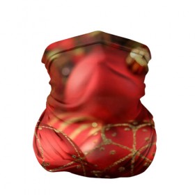 Бандана-труба 3D с принтом Красные украшения , 100% полиэстер, ткань с особыми свойствами — Activecool | плотность 150‒180 г/м2; хорошо тянется, но сохраняет форму | елка | игрушки | красный | новый год | праздник | украшения