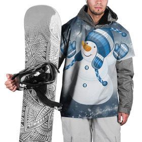 Накидка на куртку 3D с принтом С Новым годом! , 100% полиэстер |  | Тематика изображения на принте: рождество | снеговик | снежинки