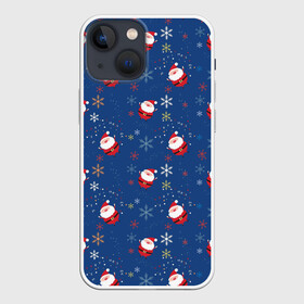 Чехол для iPhone 13 mini с принтом Рождество ,  |  | Тематика изображения на принте: gifts | happy new year 2017 santa claus | santa | snow | snowman | winter | дед мороз | зима | подарки | с новым годом 2017 | санта | снег | снеговик