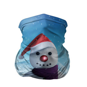 Бандана-труба 3D с принтом Снеговик , 100% полиэстер, ткань с особыми свойствами — Activecool | плотность 150‒180 г/м2; хорошо тянется, но сохраняет форму | Тематика изображения на принте: happy new year | блеск | ёлка | зима | игрушки. праздник | конфетти | новый год | подарки | снег