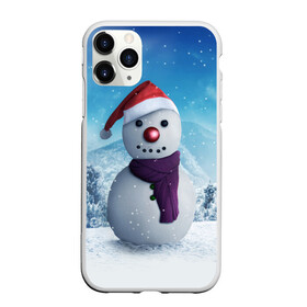 Чехол для iPhone 11 Pro матовый с принтом Снеговик , Силикон |  | Тематика изображения на принте: happy new year | блеск | ёлка | зима | игрушки. праздник | конфетти | новый год | подарки | снег